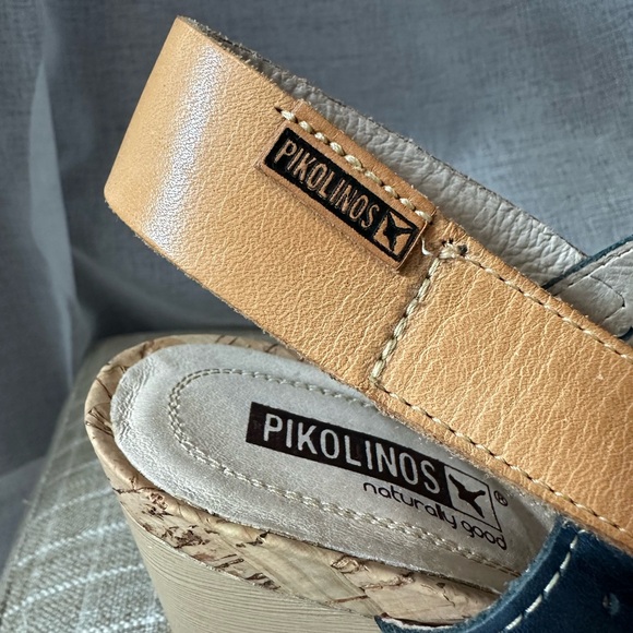 PIKOLINOS BALI LASER CUT WEDGES BLUE - Picture 9 of 13